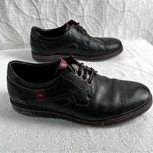 Fluchos Brad Shoes Mens 44 Black Leather Preppy Casual Sneakers Made in Spain